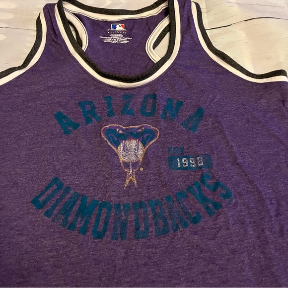Purple Racerback Throwback Colors MLB Arizona Diamondbacks Tank Top, Size XL - Picture 3 of 8